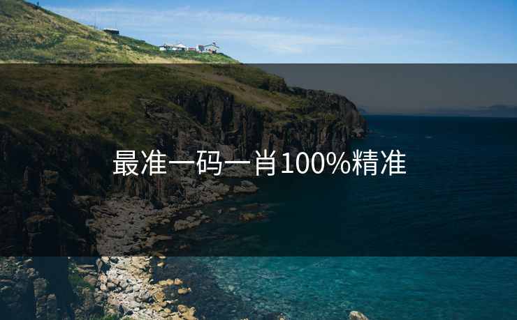 最准一码一肖100%精准